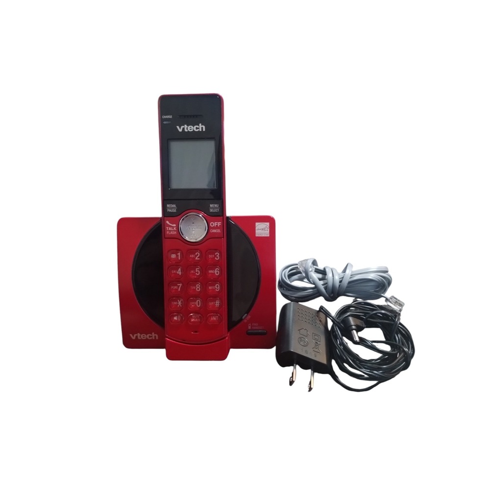 Vtech CS6919-16 Cordless Phone System Red Black DECT 6.0 Digital Handset Base
